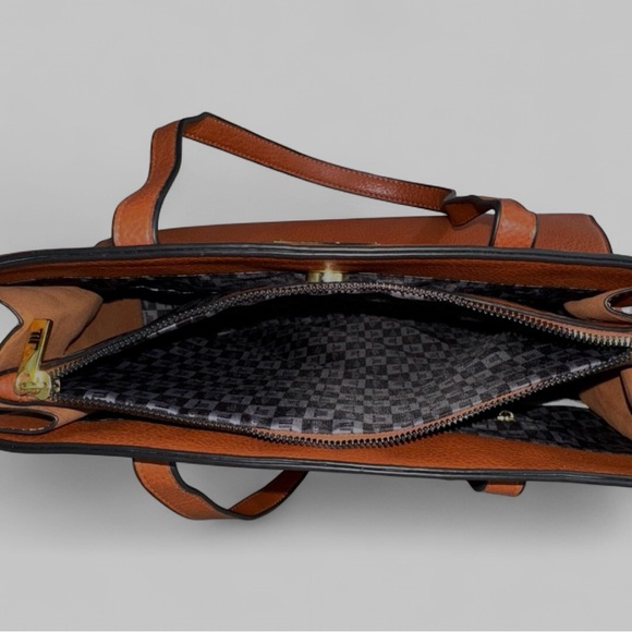 NEW!! London Fog Elisa Satchel Bag with Scarf Accent - Picture 3 of 8